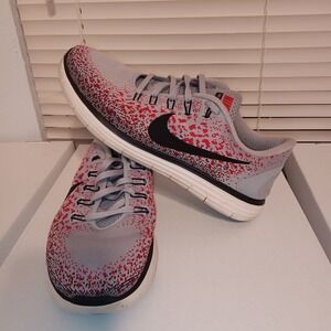 Nike Free RN Distance Running Shoes Women's Size 8 Gray Red Black